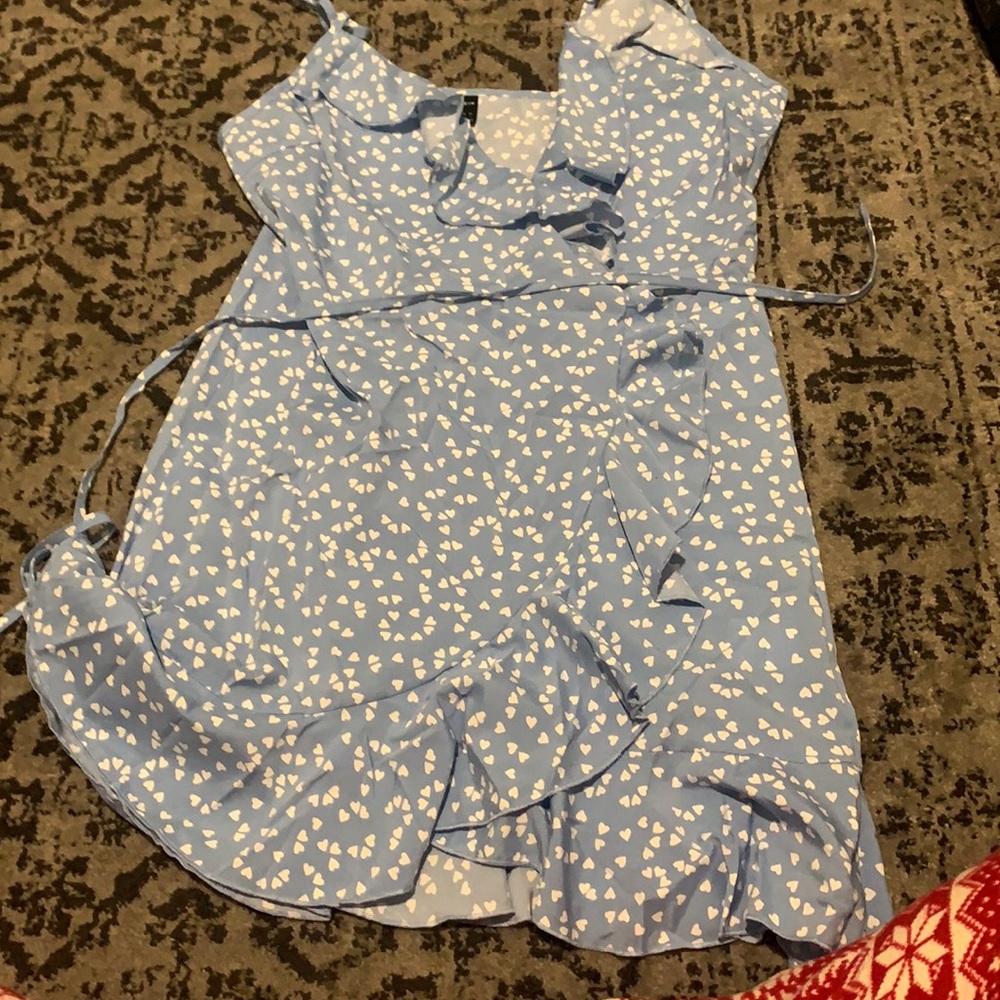 Shein blue dress with hearts